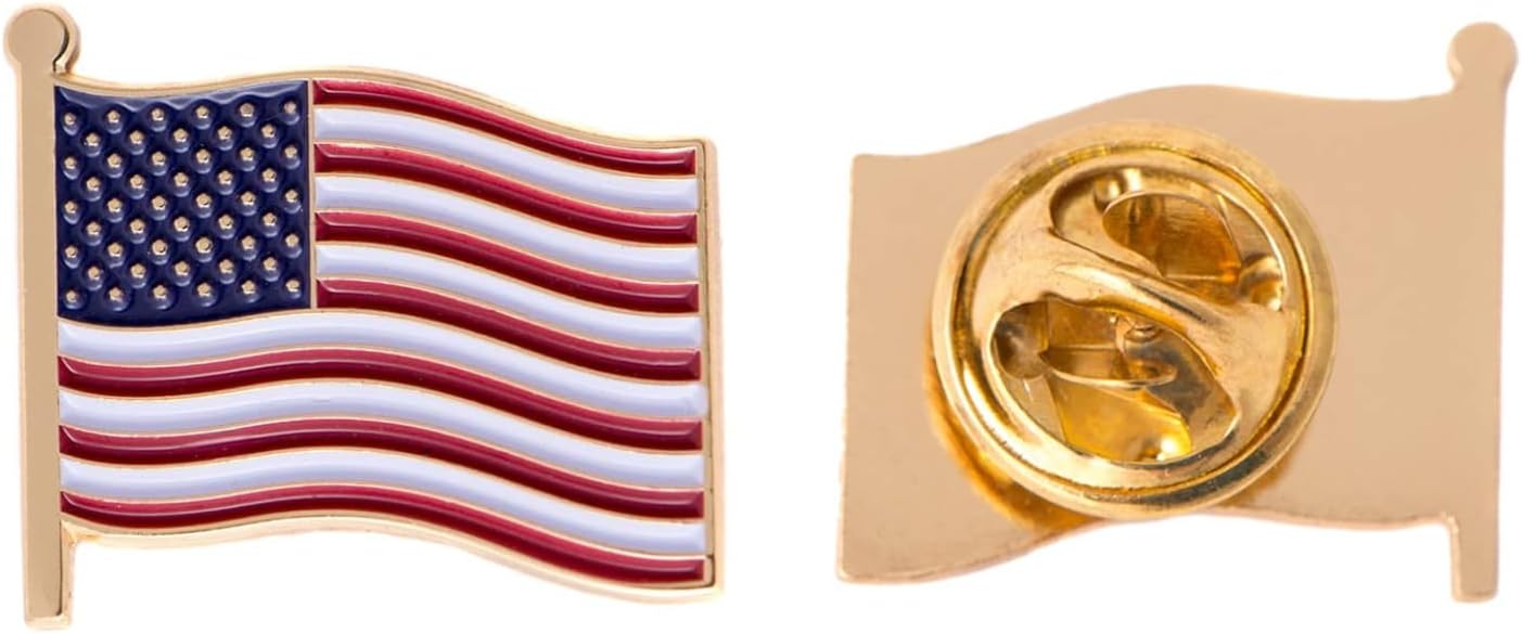 Gold USA Flag Lapel