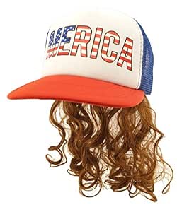 USA Mullet Hat Wig