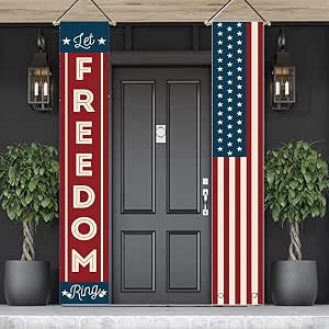Patriotic Hanging Flag Wreath