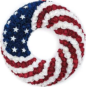 Patriotic Rose Door Wreath