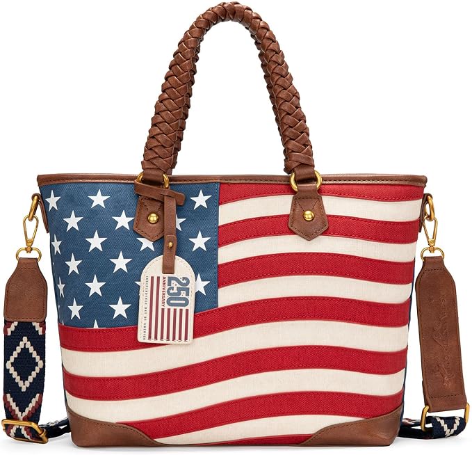American Flag Western Tote